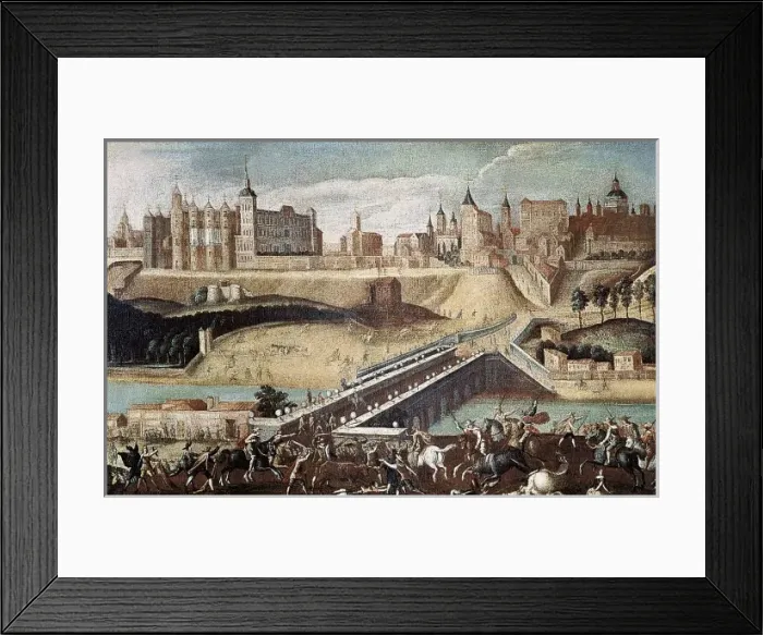 Framed Print : View of Madrid, from the exit of the Segovia Bridge, with un Framed Print : View of Madrid, from the exit of the Segovia Bridge, with un