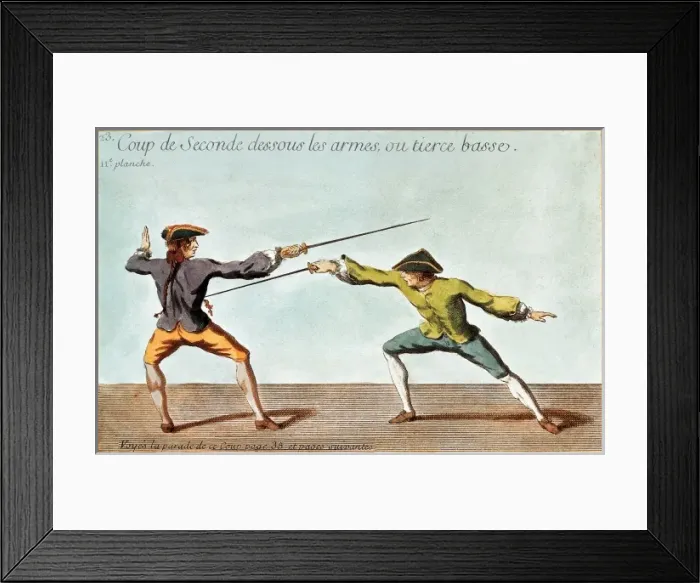 Framed Print : Leccin de esgrima (s Framed Print : Leccin de esgrima (s