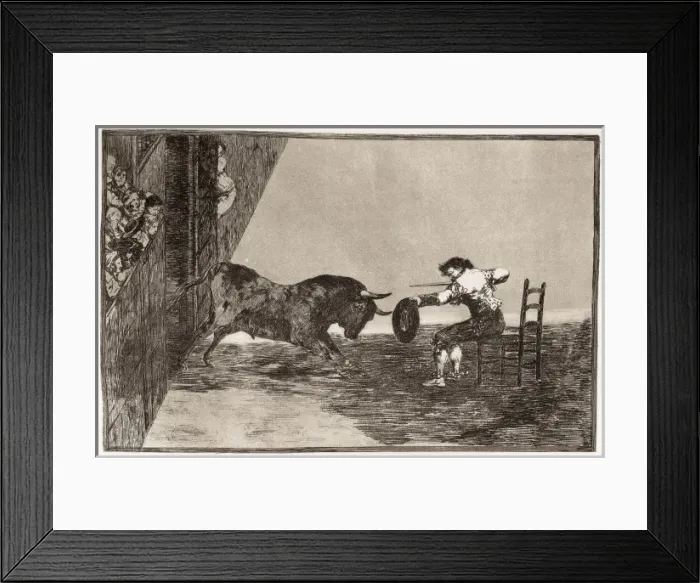 Framed Print : The daring of Martincho in the ring at Saragossa Framed Print : The daring of Martincho in the ring at Saragossa