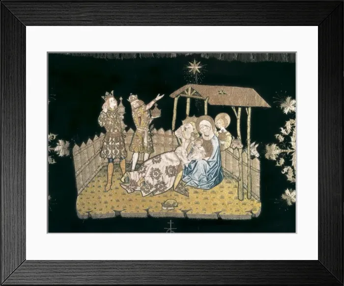 Framed Print : Embroidered altar frontal with the Adoration of the Kings Framed Print : Embroidered altar frontal with the Adoration of the Kings
