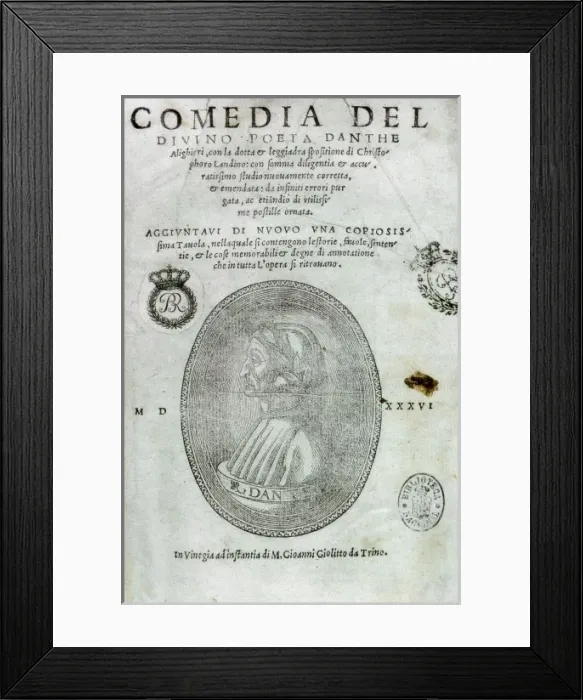 Framed Print : DANTE ALIGHIERI (1265-1321) Framed Print : DANTE ALIGHIERI (1265-1321)