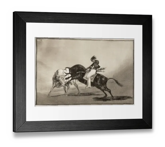 Framed Print : The same Mariano Ceballos, mounted on a bull Framed Print : The same Mariano Ceballos, mounted on a bull