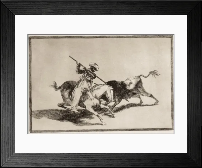 Framed Print : The valiant Moor Gazul is the first to spear bulls according Framed Print : The valiant Moor Gazul is the first to spear bulls according