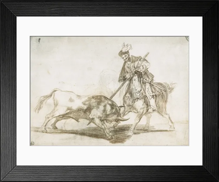 Framed Print : El Cid spearing another bull Framed Print : El Cid spearing another bull