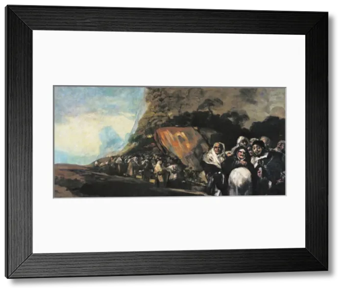 Framed Print : Pilgrimage to St. Mural painting mounted on canvas Framed Print : Pilgrimage to St. Mural painting mounted on canvas