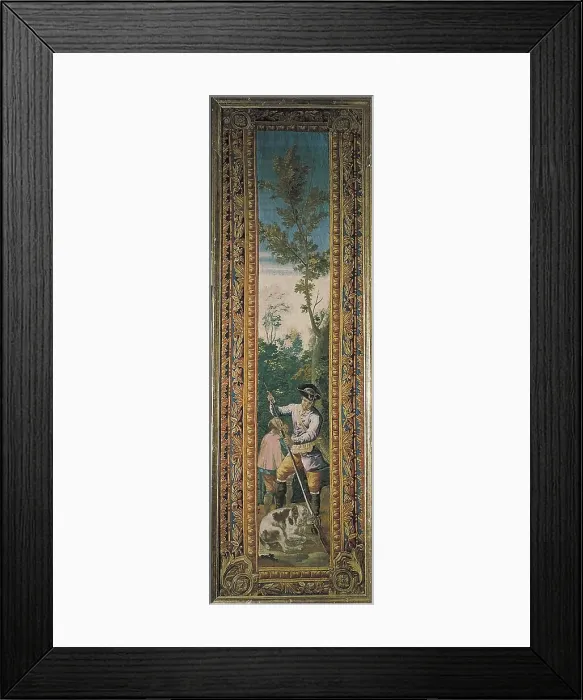 Framed Print : Hunter Loading his Gun. Tapestry of the Real F brica Framed Print : Hunter Loading his Gun. Tapestry of the Real F brica
