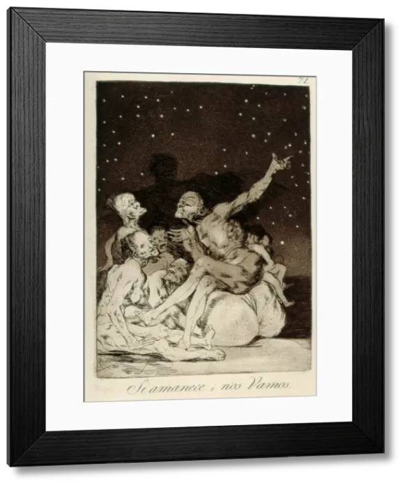 Framed Print : When day breaks we will be off, Plate 71 of Los Caprichos Framed Print : When day breaks we will be off, Plate 71 of Los Caprichos