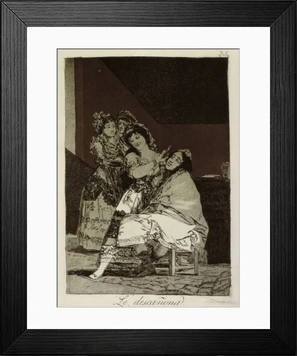 Framed Print : he fleeces him. Plate 35 of Los Caprichos Framed Print : he fleeces him. Plate 35 of Los Caprichos