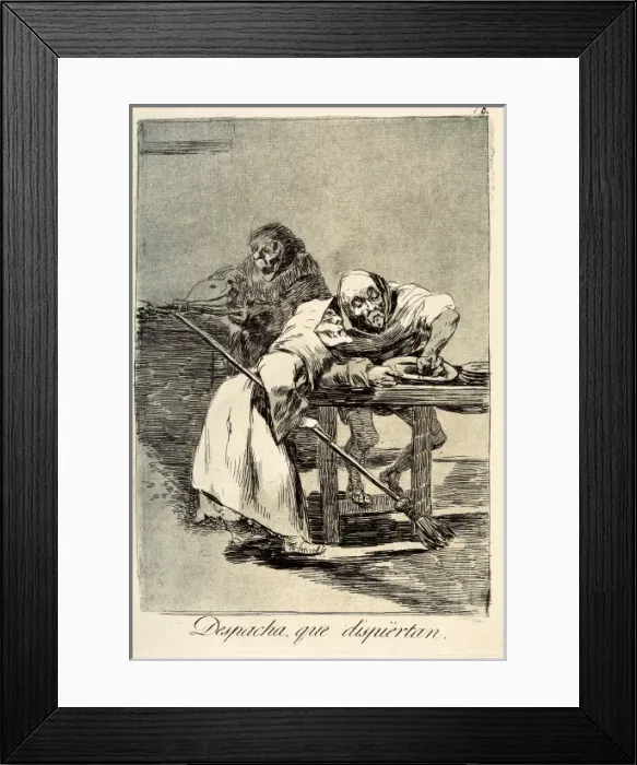 Framed Print : Be quick, they are waking up. Plate 78 of Los Caprichos Framed Print : Be quick, they are waking up. Plate 78 of Los Caprichos