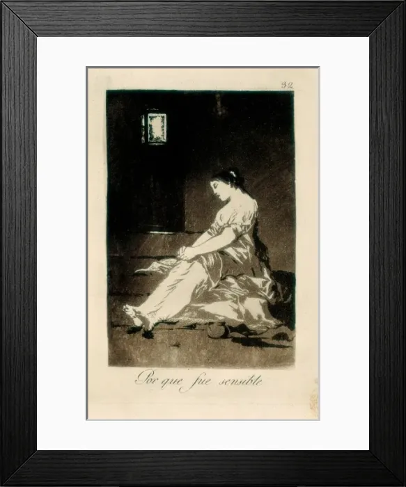 Framed Print : Because she was susceptible. Plate 32 of Los Caprichos Framed Print : Because she was susceptible. Plate 32 of Los Caprichos
