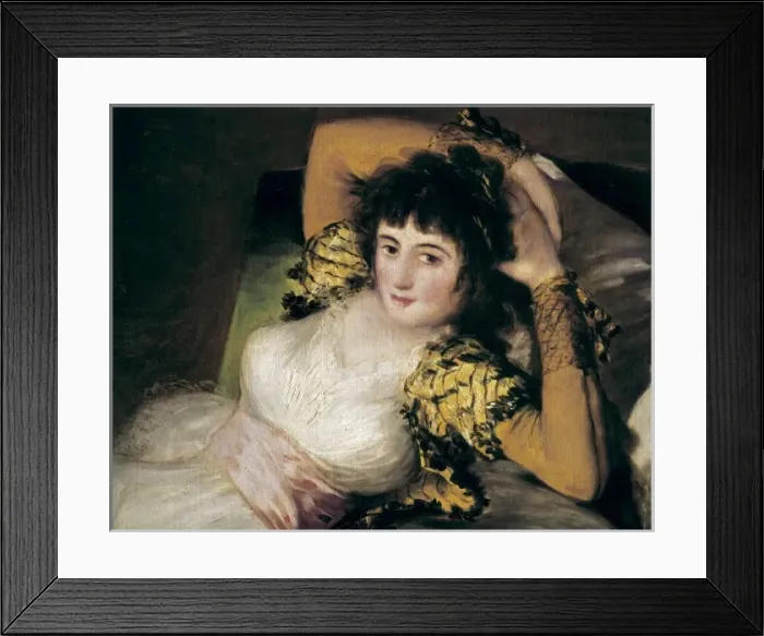 Framed Print : The Clothed Maja. Detail of the face and the arms Framed Print : The Clothed Maja. Detail of the face and the arms