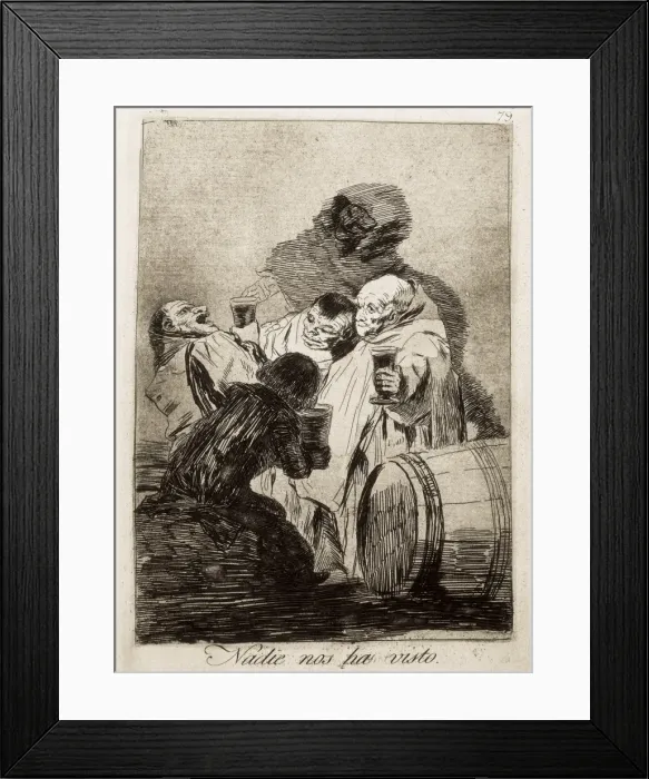 Framed Print : No one has seen us. Plate 79 of Los Caprichos Framed Print : No one has seen us. Plate 79 of Los Caprichos