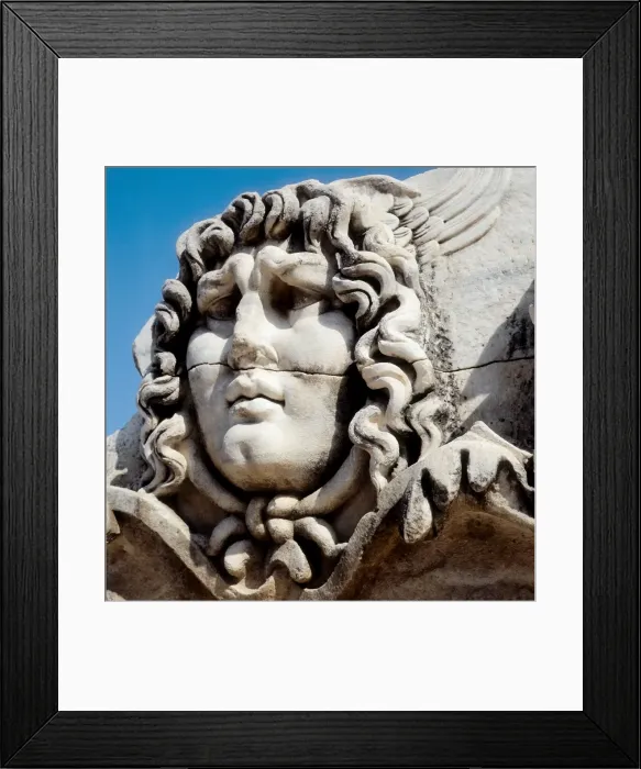 Framed Print : TURKEY. Didyma. Medusa head. Greek art. Relief on marble Framed Print : TURKEY. Didyma. Medusa head. Greek art. Relief on marble