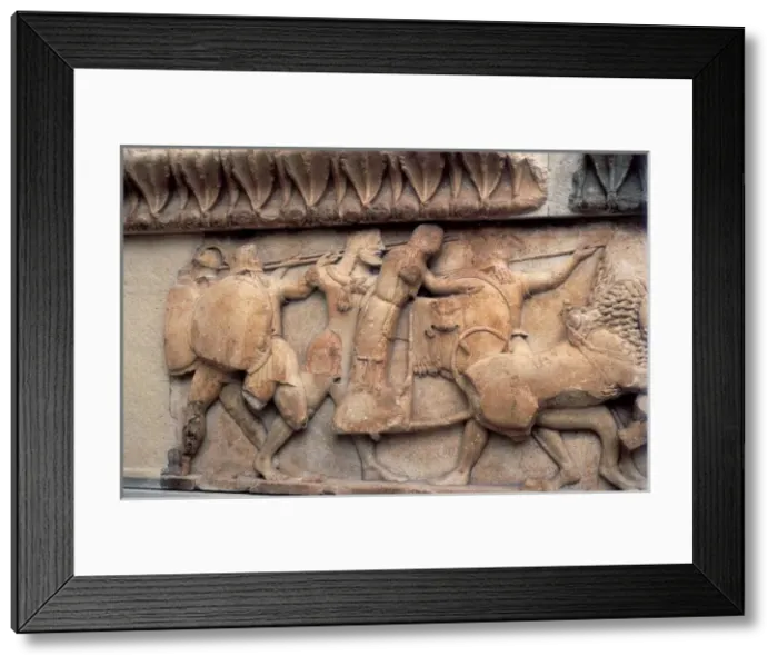 Framed Print : Pediment and frieze from the treasury of the Siphnians Framed Print : Pediment and frieze from the treasury of the Siphnians