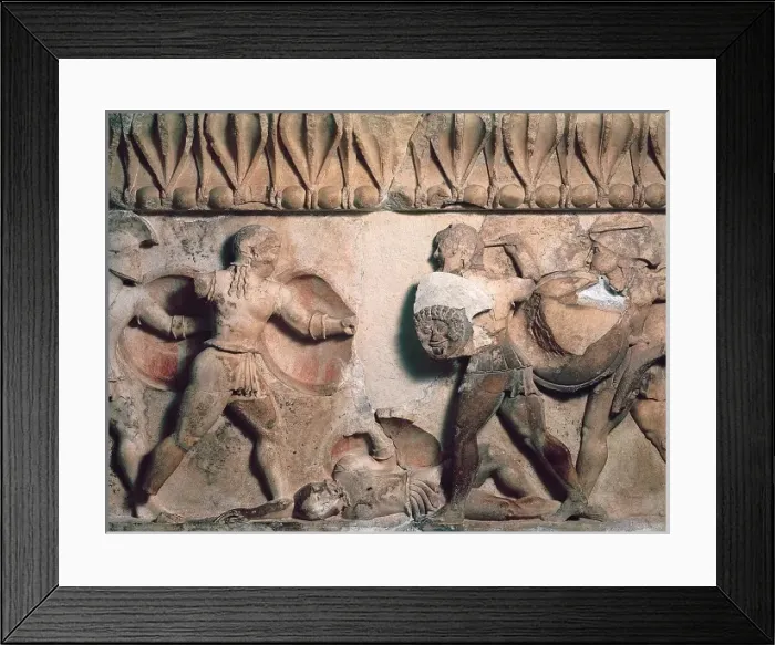 Framed Print : Pediment and frieze from the treasury of the Siphnians Framed Print : Pediment and frieze from the treasury of the Siphnians