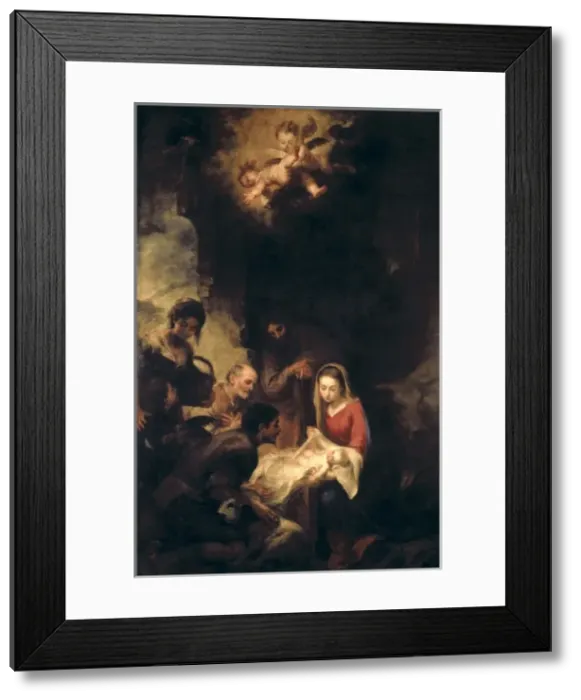 Framed Print : MURILLO, Bartolom項steban (1617-1682). Adoration Framed Print : MURILLO, Bartolom項steban (1617-1682). Adoration