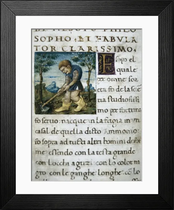 Framed Print : ESOPUS (650-560 BC). Greek fabulist. Illustration Framed Print : ESOPUS (650-560 BC). Greek fabulist. Illustration