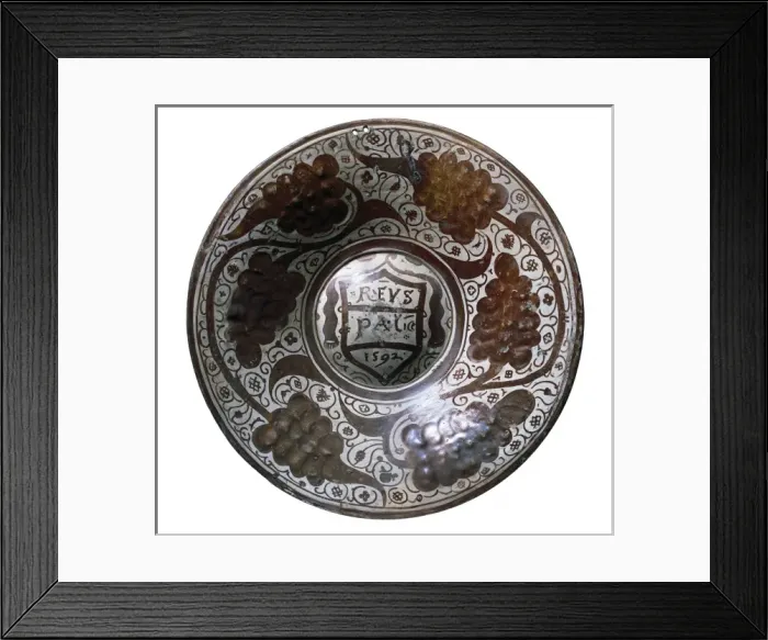 Framed Print : Plate made of glazed ceramic (1592). Classicism Framed Print : Plate made of glazed ceramic (1592). Classicism