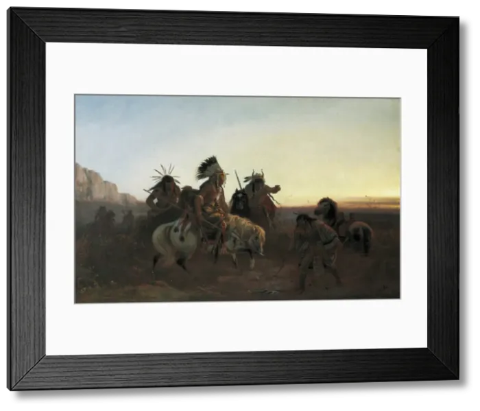 Framed Print : WIMAR, Carl (1828-1862). The lost trail. ca Framed Print : WIMAR, Carl (1828-1862). The lost trail. ca