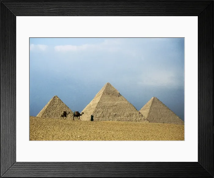 Framed Print : EGYPT. GIZA. Giza. Pyramids of Khufu, Khafre Framed Print : EGYPT. GIZA. Giza. Pyramids of Khufu, Khafre