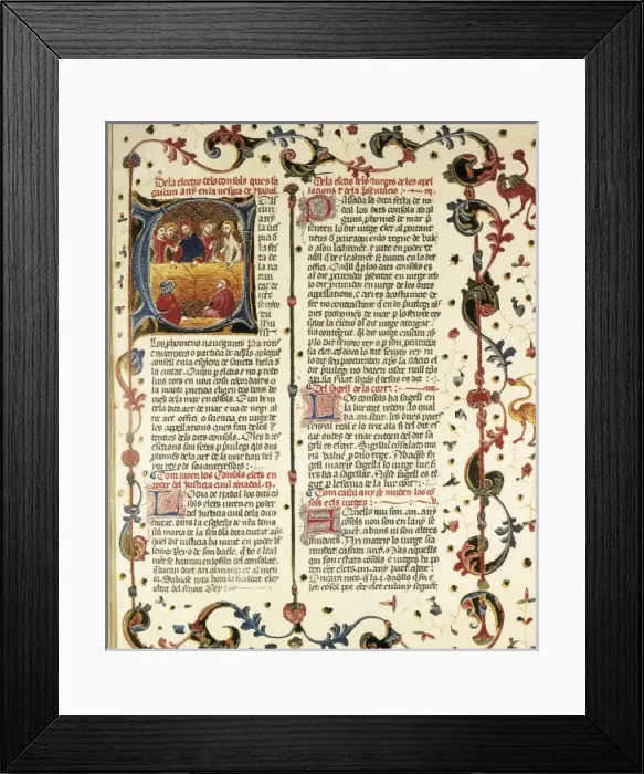 Framed Print : Book of the Fueros (Codes) of Valencia. 13th Framed Print : Book of the Fueros (Codes) of Valencia. 13th