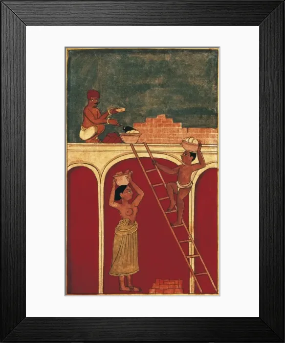 Framed Print : Indian construction workers making a building Framed Print : Indian construction workers making a building