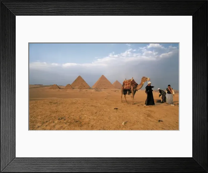 Framed Print : EGYPT. GIZA. Giza. Pyramids of Khufu, Khafre Framed Print : EGYPT. GIZA. Giza. Pyramids of Khufu, Khafre