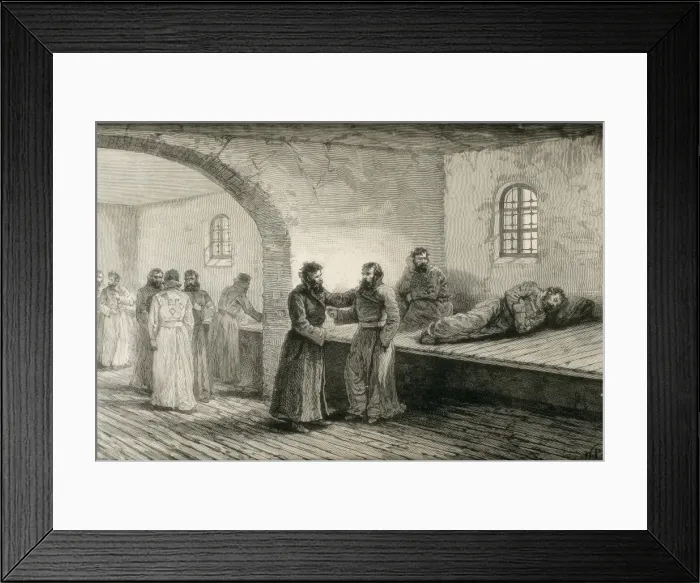 Framed Print : Prison in Yeniseisk (Siberia). 1891. Engraving Framed Print : Prison in Yeniseisk (Siberia). 1891. Engraving