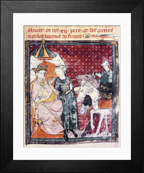 Framed Print : Roland says goodbye to Charlemagne. Scene from Framed Print : Roland says goodbye to Charlemagne. Scene from