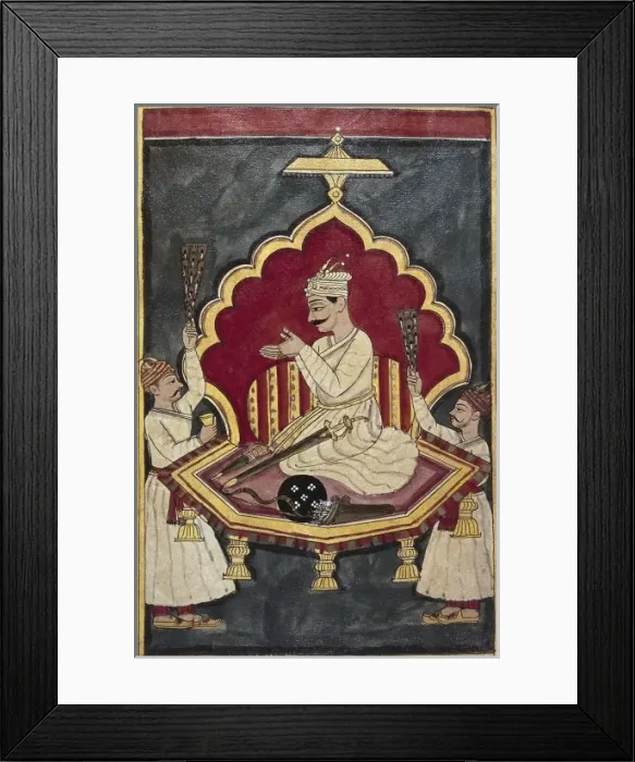 Framed Print : Indian nobleman. Hindu art. Miniature Painting Framed Print : Indian nobleman. Hindu art. Miniature Painting