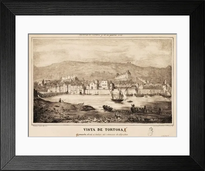 Framed Print : Spain. First Carlist War. View of Tortosa, picture Framed Print : Spain. First Carlist War. View of Tortosa, picture