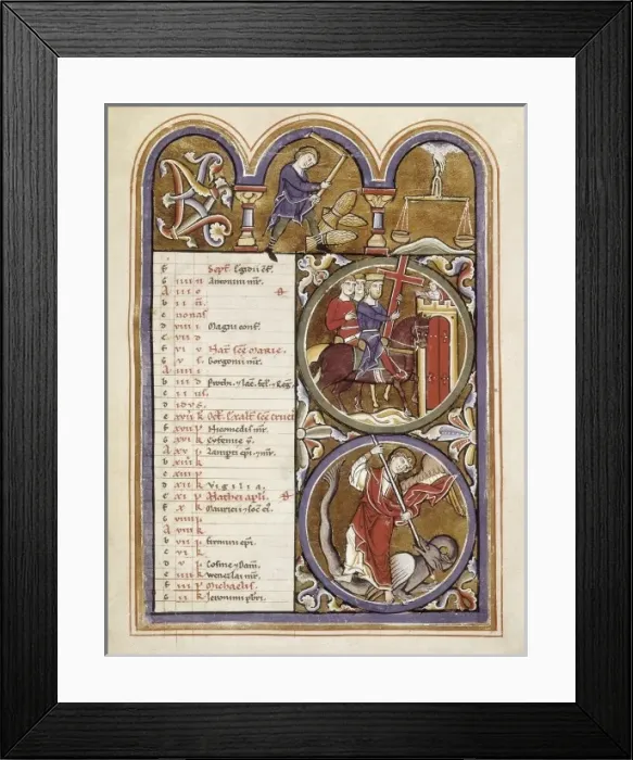 Framed Print : Psalter of Saint Elizabeth. 1200s. September Framed Print : Psalter of Saint Elizabeth. 1200s. September