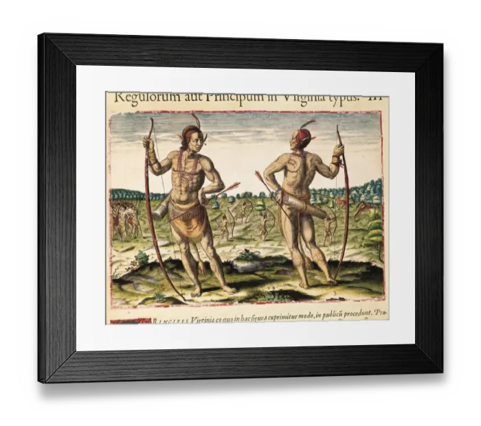 Framed Print : Inhabitants of Virginia. lIlustration by Th鯤ore Framed Print : Inhabitants of Virginia. lIlustration by Th鯤ore
