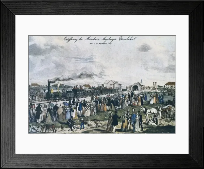 Framed Print : Departure of the first Munich-Augsburgs train Framed Print : Departure of the first Munich-Augsburgs train