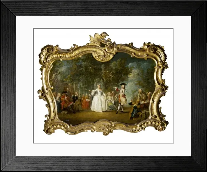 Framed Print : AMIGONI, Jacopo (1682-1752). Party in a garden Framed Print : AMIGONI, Jacopo (1682-1752). Party in a garden