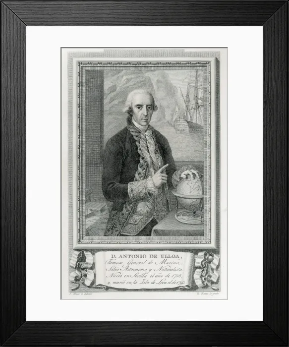 Framed Print : ULLOA, Antonio de (1716-1795). Engraving Framed Print : ULLOA, Antonio de (1716-1795). Engraving