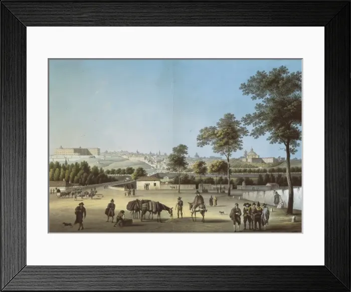 Framed Print : View of Madrid taken from the Segovia road. Engraving Framed Print : View of Madrid taken from the Segovia road. Engraving