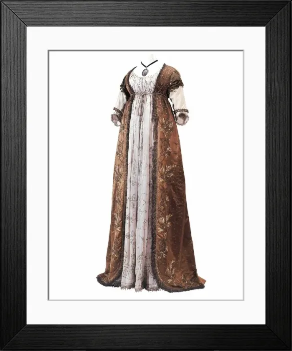 Framed Print : Womens dress embroidered with leaf decorations Framed Print : Womens dress embroidered with leaf decorations