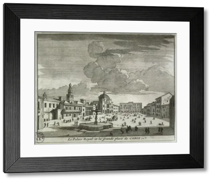 Framed Print : Royal Palace and Great Square of Cadiz in 18th Framed Print : Royal Palace and Great Square of Cadiz in 18th