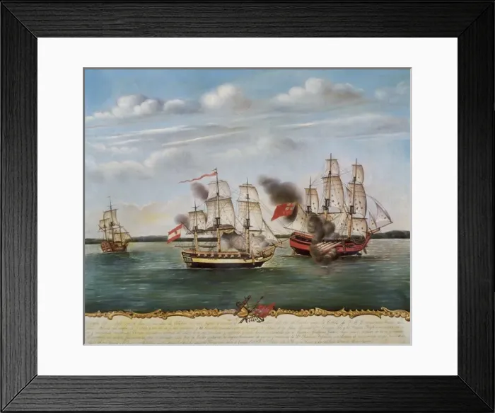 Framed Print : Spain. Naval fight of Guayaquil between Spain Framed Print : Spain. Naval fight of Guayaquil between Spain