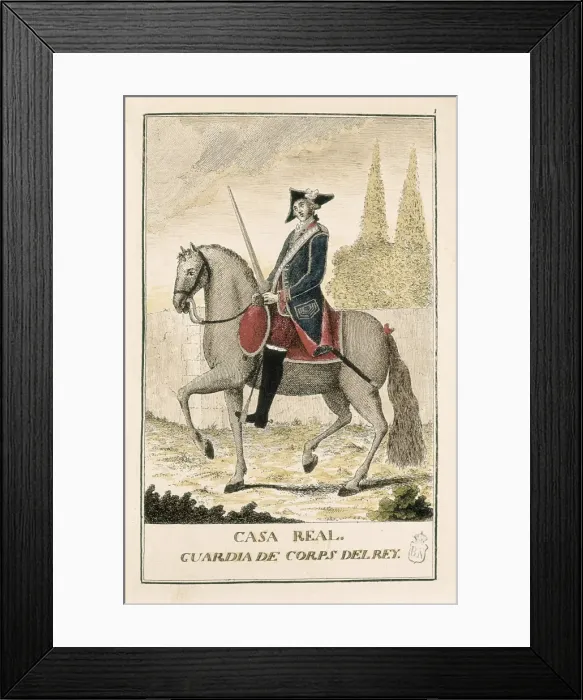 Framed Print : Guardia de Corps del Rey. 18th century. Royal Framed Print : Guardia de Corps del Rey. 18th century. Royal