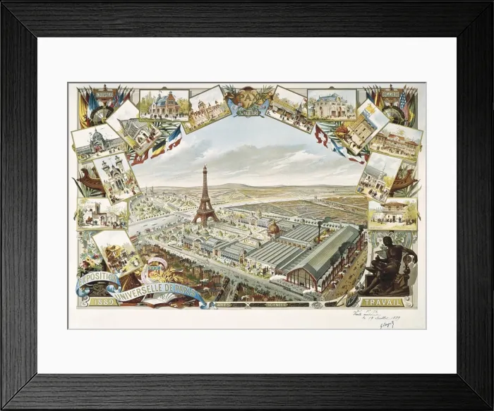 Framed Print : Paris. 1889 Universal Exhibition. Engraving Framed Print : Paris. 1889 Universal Exhibition. Engraving