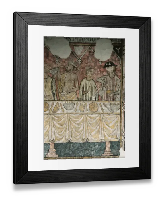 Framed Print : Donors in the dining room of the pilgrims (14th Framed Print : Donors in the dining room of the pilgrims (14th