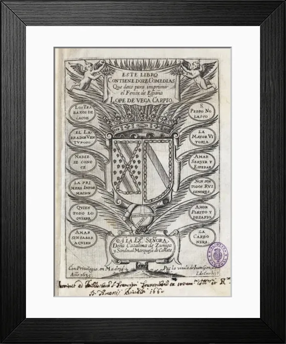 Framed Print : Half title of an edition that compiles twelve Framed Print : Half title of an edition that compiles twelve