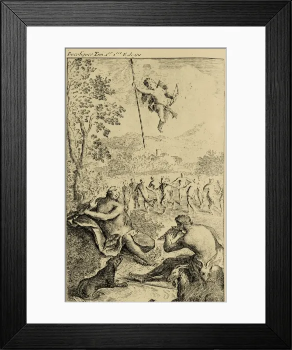 Framed Print : Illustration of The Bucolics by Virgil. Eclogue Framed Print : Illustration of The Bucolics by Virgil. Eclogue