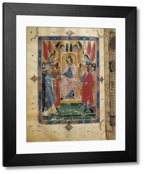Framed Print : JaimesI the Conqueror. Fol 222v of the Llibre Framed Print : JaimesI the Conqueror. Fol 222v of the Llibre