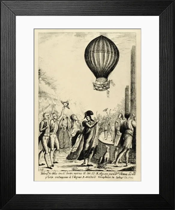Framed Print : Hot-air balloon piloted by Lunardi, which took Framed Print : Hot-air balloon piloted by Lunardi, which took
