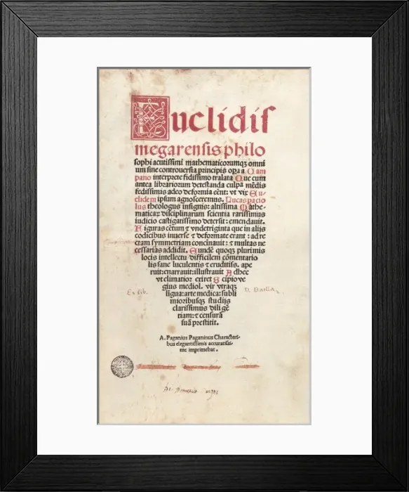 Framed Print : EUCLID (c. 300 BC). Greek mathematician and geometrician Framed Print : EUCLID (c. 300 BC). Greek mathematician and geometrician