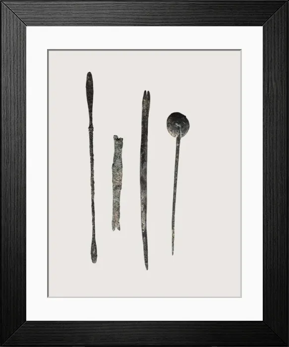 Framed Print : Roman surgical instruments, 1st-3rd c Framed Print : Roman surgical instruments, 1st-3rd c