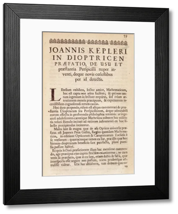 Framed Print : Kepler, Johannes (1571-1630) Framed Print : Kepler, Johannes (1571-1630)